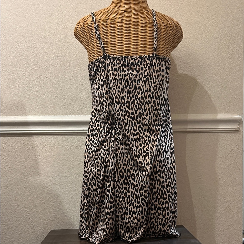 Chic Leopard Print Mini Night Lingerie Pajama Dress - Picture 3 of 8